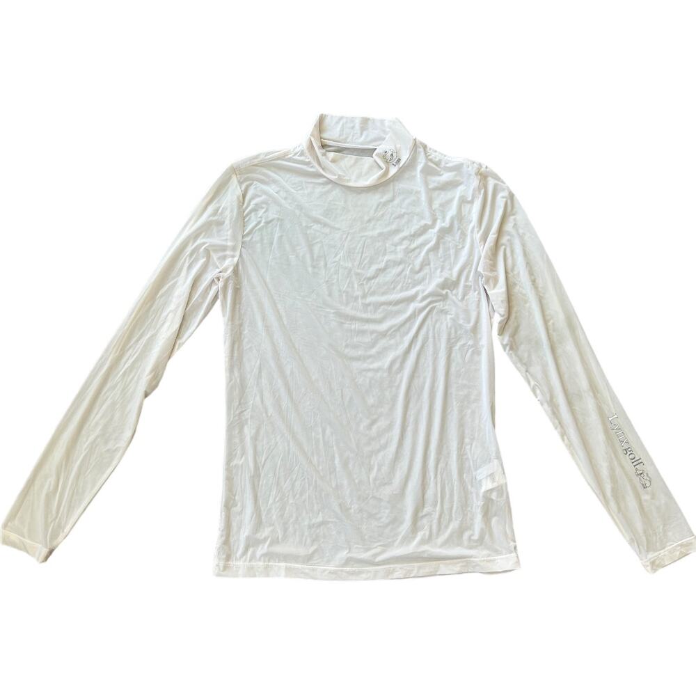 EUC Lynx Korean Turtleneck Long Sleeve Golf Shirt Gold Women's Size Small